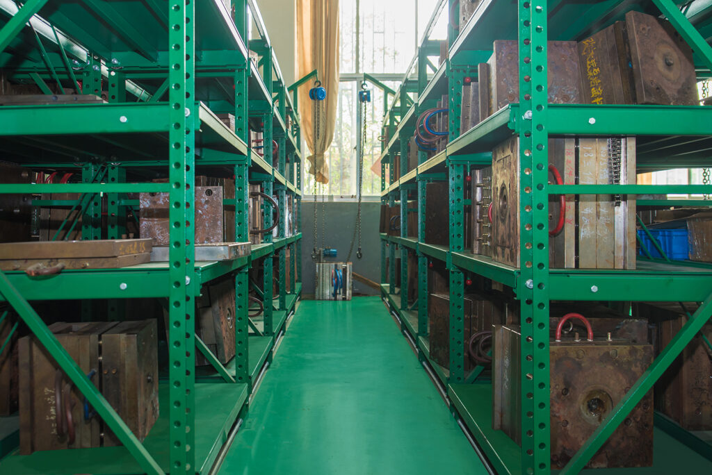 mould warehouse of glass oil bottles