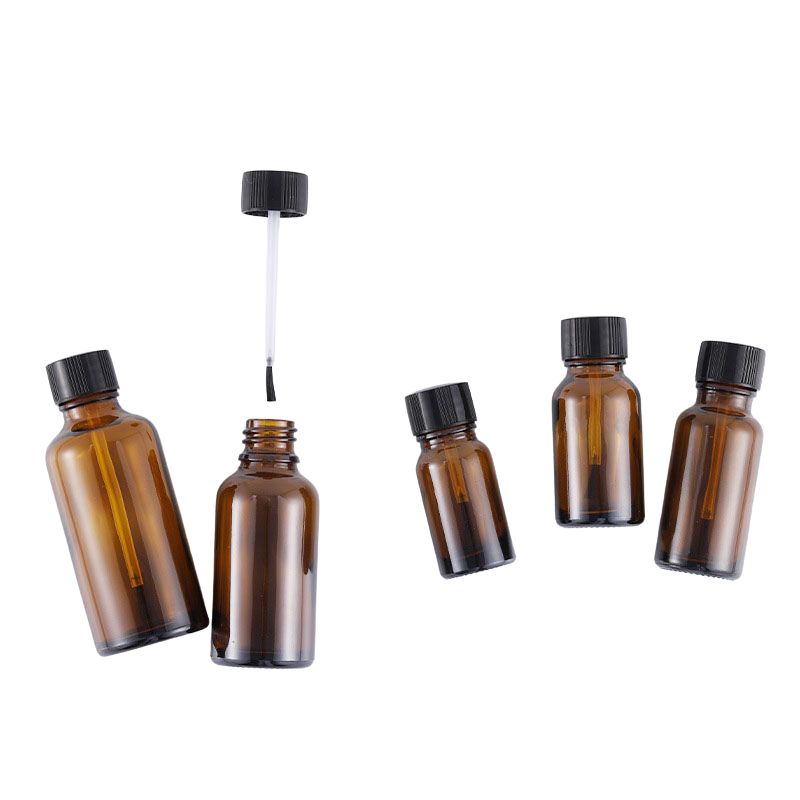 Empty Essential Oil Glass Bottles with Brush Cap Applicator
