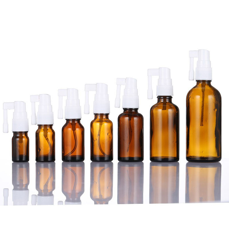 Throat Oral Sprayer Amber Glass Bottles