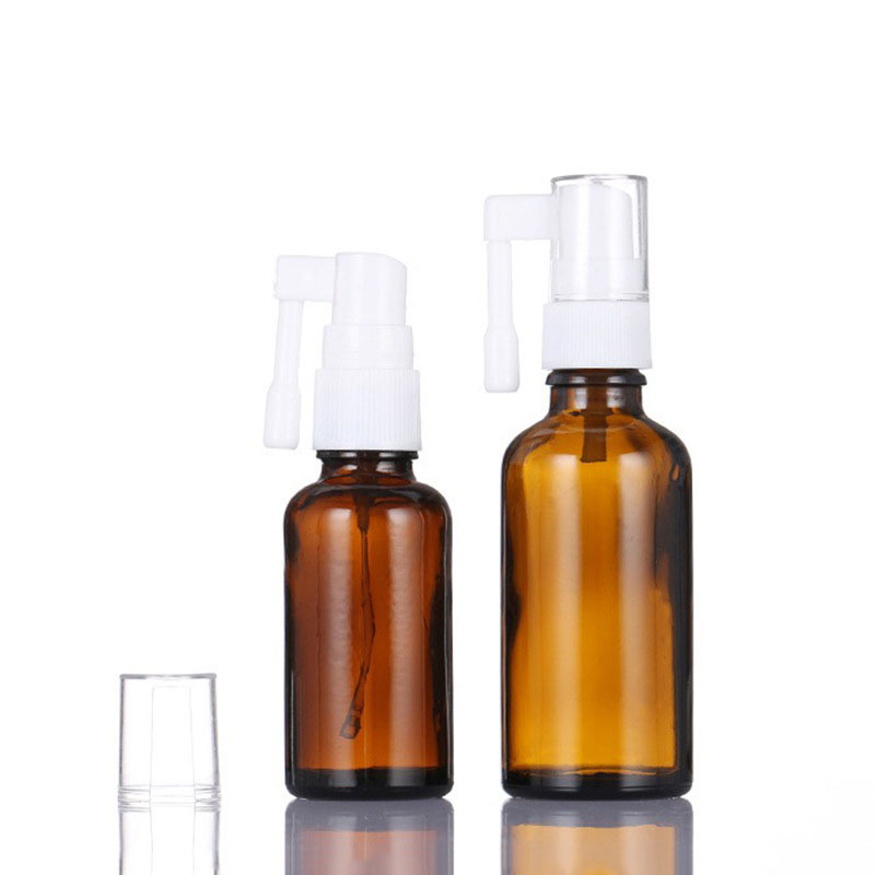 Throat Oral Sprayer Amber Glass Bottles