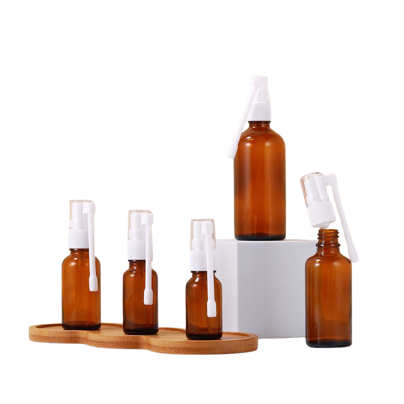 Throat Oral Sprayer Amber Glass Bottles