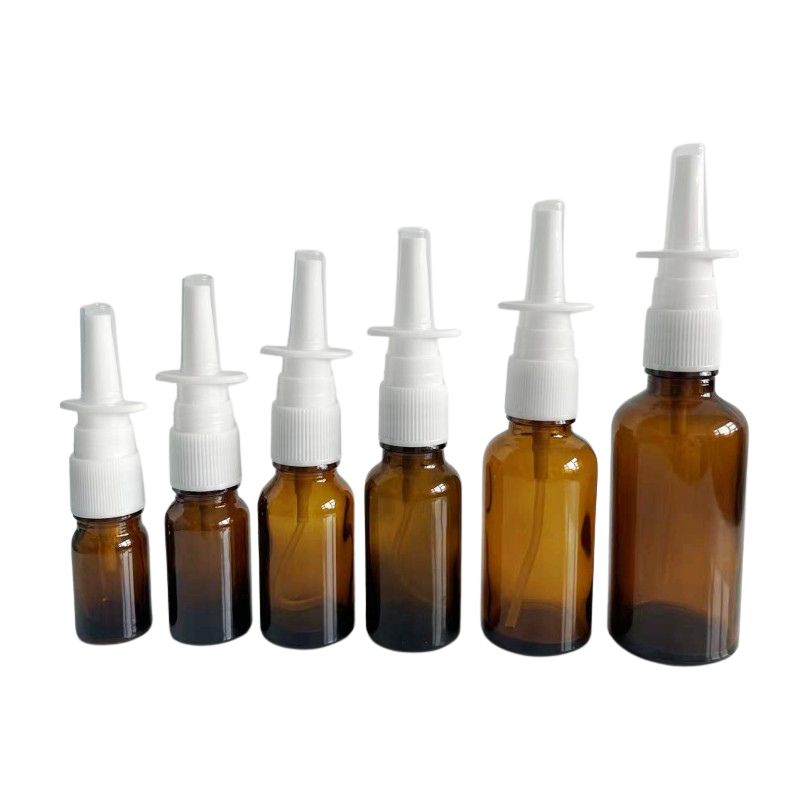 Amber Glass Bottle with Nasal Atomizer