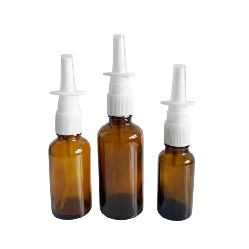 Amber Glass Bottle with Nasal Atomizer
