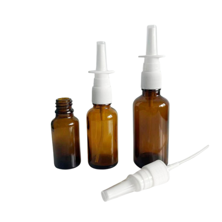 Amber Glass Bottle with Nasal Atomizer