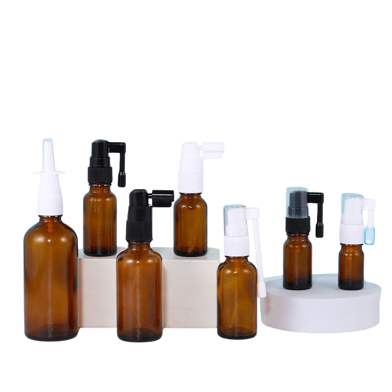 Amber Glass Empty Nasal and Oral Sprayer