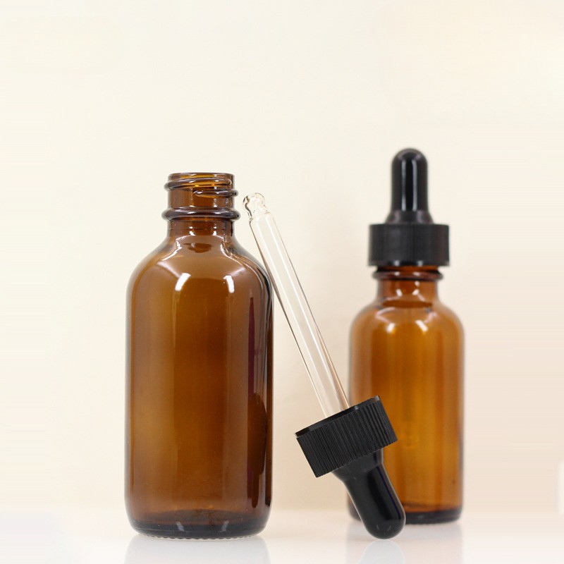 boston round glass bottles with droppers