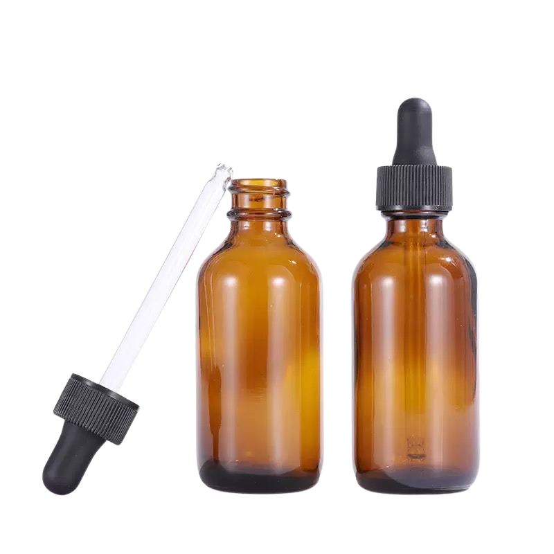 boston round glass bottles with droppers