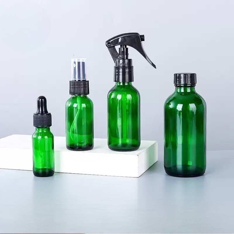boston round bottle with pumps
