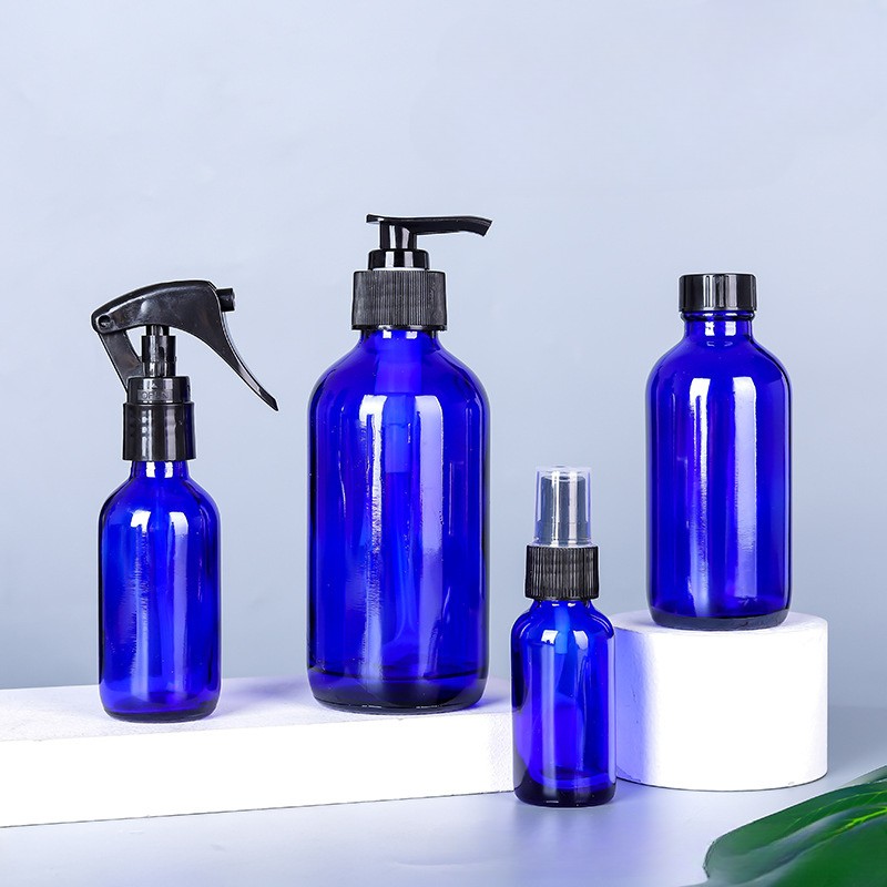 boston round bottle with pumps